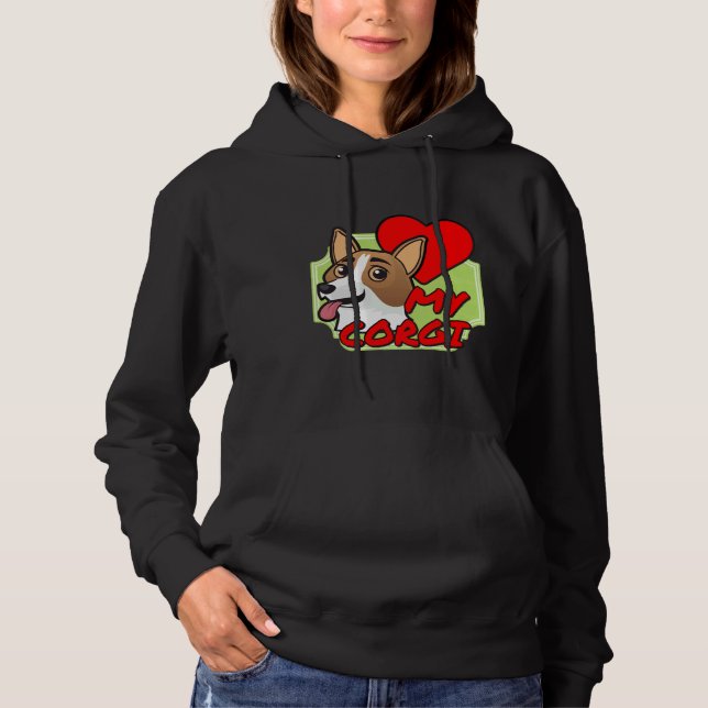 Sudadera Amo Mi Corgi Mi Corazón (Anverso)