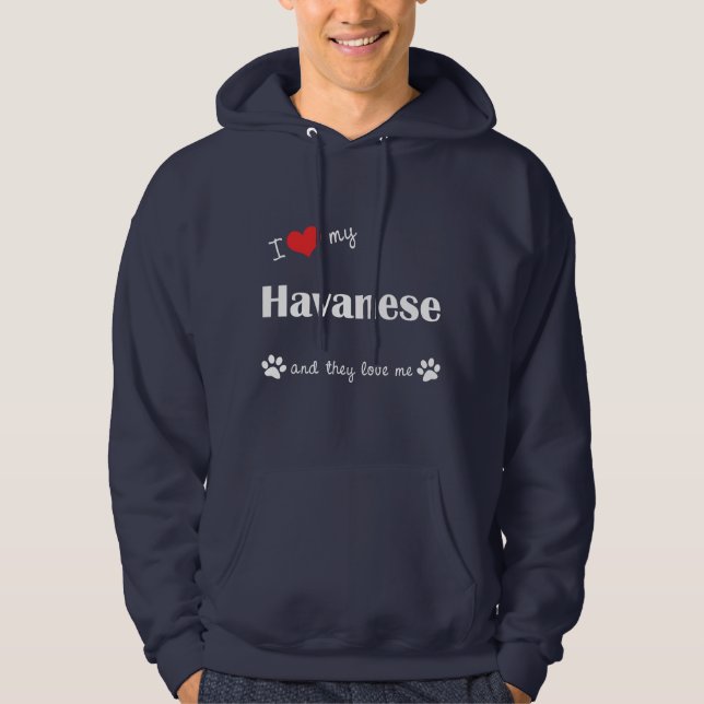 Sudadera Amo mi Havanese (los perros múltiples) (Anverso)
