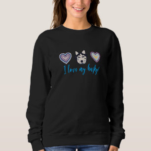 Sudadera Amo Mi Husky Dog Estilo Boho Moderno