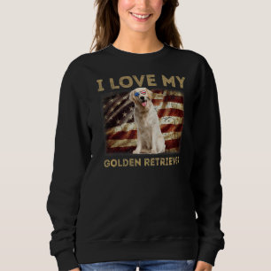 Sudadera Amo Mi Padre Dorado Papá Mamá Bandera Americana