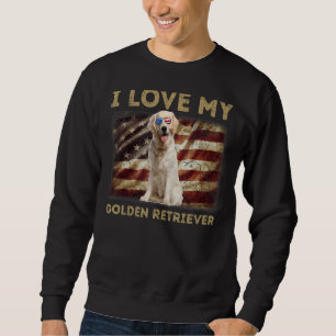 Sudadera Amo Mi Padre Dorado Papá Mamá Bandera Americana