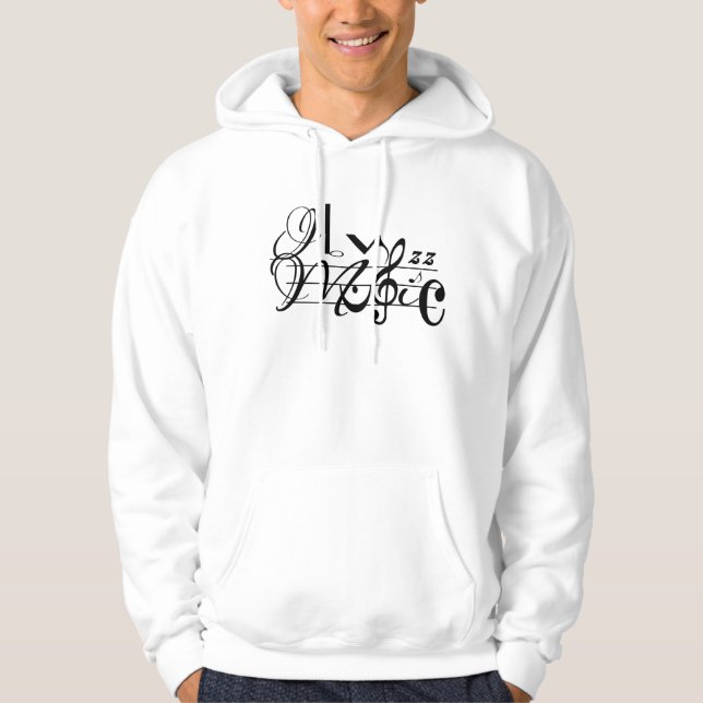 Sudadera Amo música de jazz (Anverso)