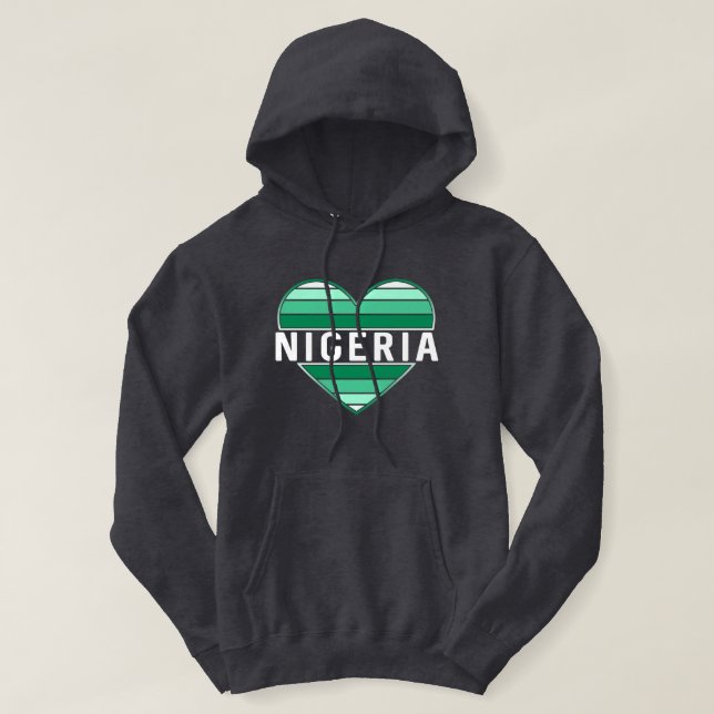 Sudadera Amo Nigeria, corazón nigeriano (Diseño del anverso)