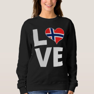 Sudadera Amo Noruega Bandera del Corazón