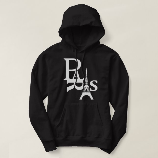 Sudadera Amo París - Torre Eiffel - Francia Hoodie Pullo (Diseño del anverso)