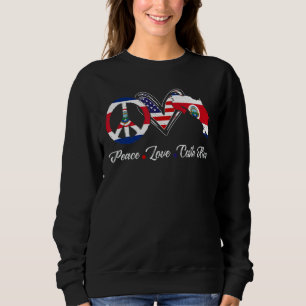 Sudadera Amo patriótico por la paz Bandera de Costa Rica Au
