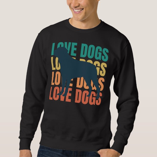 Sudadera Amo Perros Retro Rottweiler Dueño Lover (Anverso)