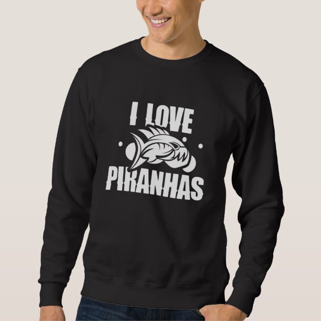 Sudadera Amo Pirañas Pez Retro Piranha (Anverso)