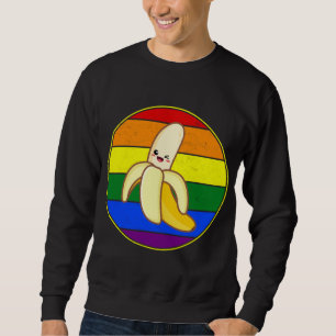 Sudadera Amo por el arcoiris kawaii de la banana dulce LGBT