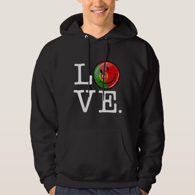 Sudadera Amo Portugal Bandera sonriente (Anverso)