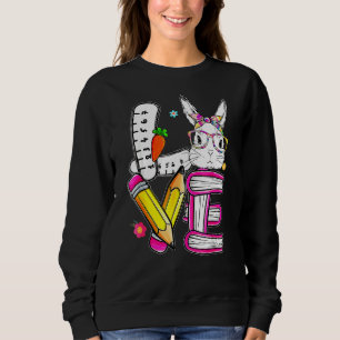 Sudadera Amo profesor de Pascua lindo conejito cara feliz P