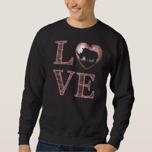Sudadera Ámo Rinoceronte Rhinoceros Gráfica Animal
