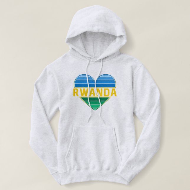 Sudadera Amo Ruanda, el corazón ruandés ruandés (Diseño del anverso)
