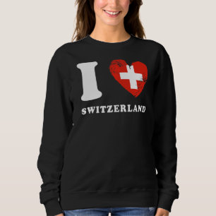 Sudadera Amo Suiza Bandera del Corazón Suiza Suiza