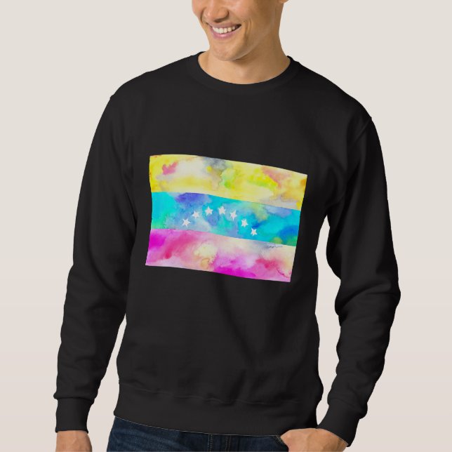Sudadera Amo Venezuela En Acuarela (Anverso)