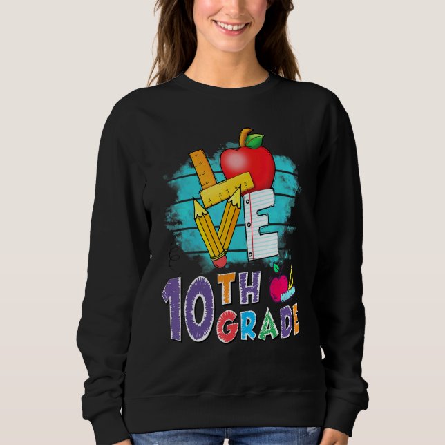 Sudadera Amor 10.º Estudiante De Maestría Primer Día De Col (Anverso)