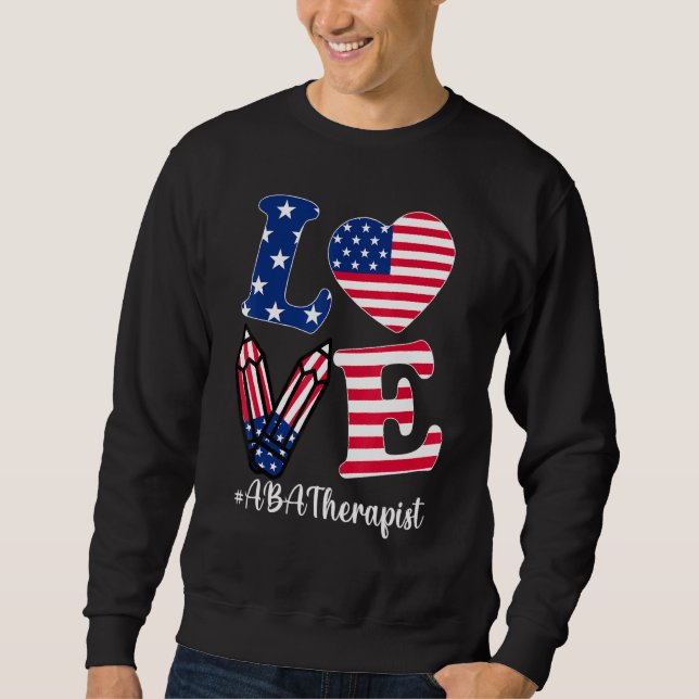 Sudadera Amor Aba Therapist American Flag Appartal 4 De Ju (Anverso)