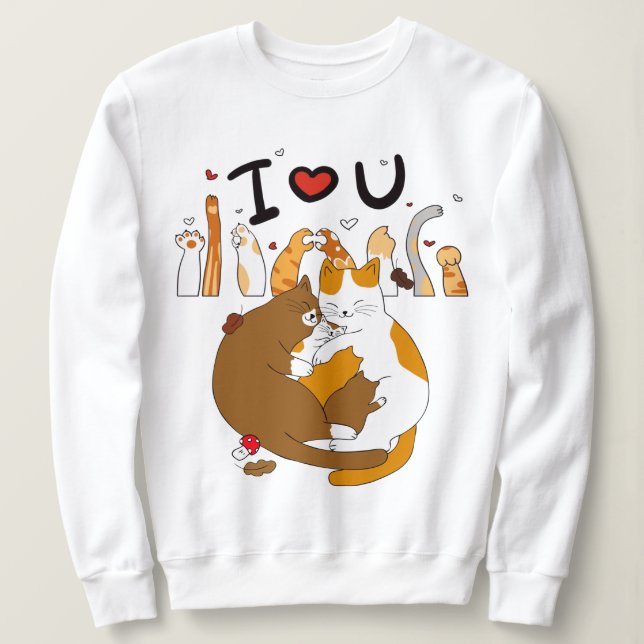 Sudadera Amor al gato (Anverso del diseño)