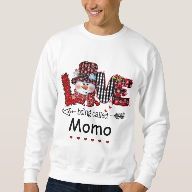 Sudadera Amor al ser llamado Momo Navidades Snowman Red Pla (Anverso)