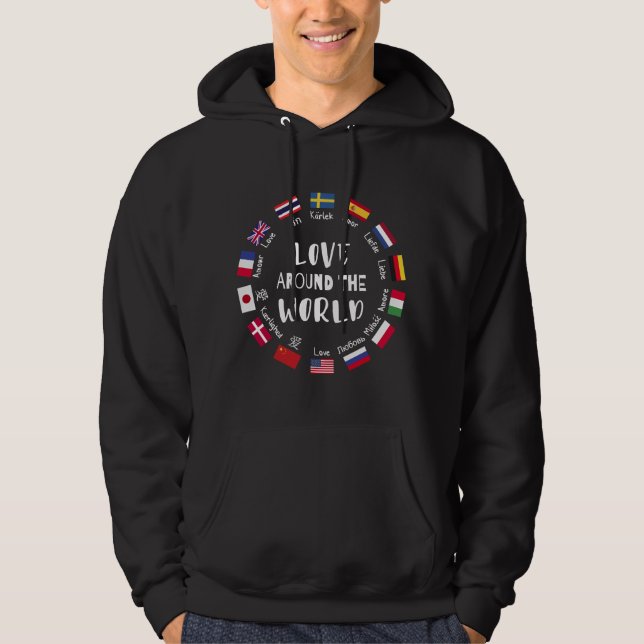 Sudadera Amor alrededor de idiomas del mundo  (Anverso)
