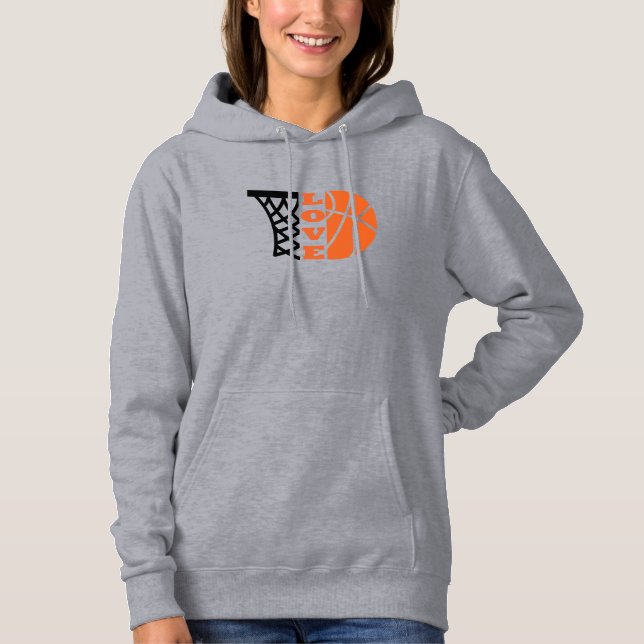 Sudadera Amor Baloncesto y baloncesto naranja (Anverso)