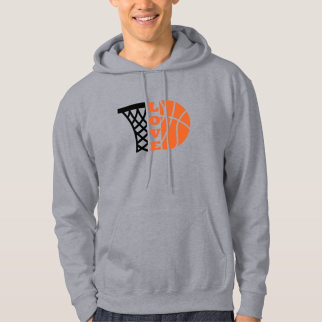 Sudadera Amor Baloncesto y baloncesto naranja (Anverso)