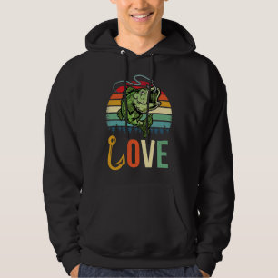 Sudadera Amor Bass Pesca Retro Sunset Amor Bass Fish Love
