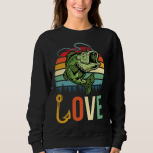 Sudadera Amor Bass Pesca Retro Sunset Amor Bass Fish Love