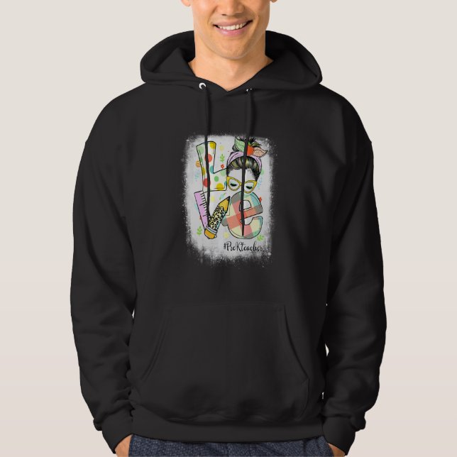 Sudadera Amor blanqueado antes de clases de educación prees (Anverso)