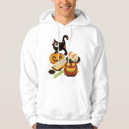 Sudadera Amor Calabaza y Gato Negro Sigiloso Sushi de Hallo