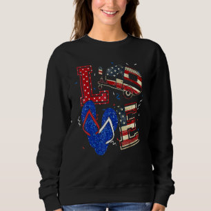 Sudadera Amor Camping Bandera Estadounidense Flip-Flop Fun