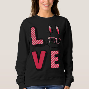 Sudadera Amor Cara de conejito lindo usando gafas de pascua
