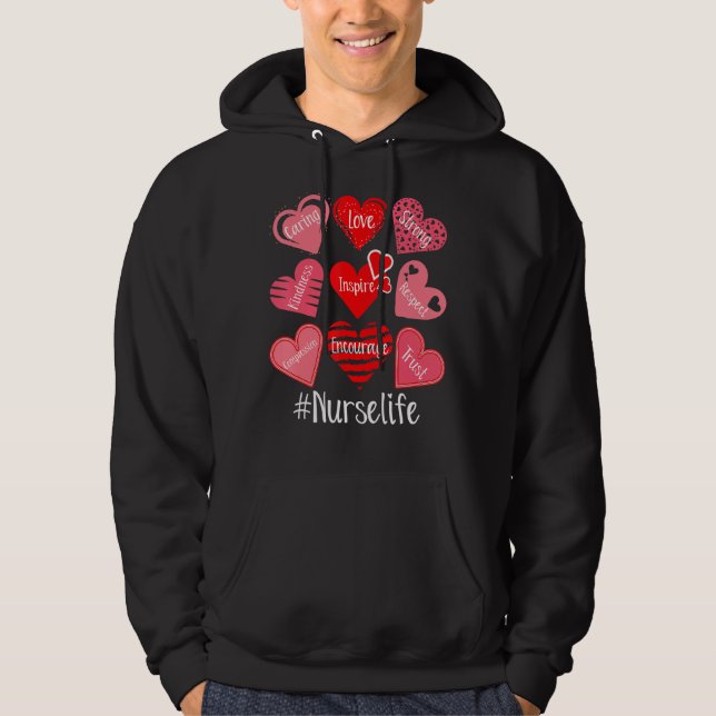 Sudadera Amor Corazón Stethoscope Enfermera Enfermería de v (Anverso)