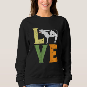 Sudadera Amor Cow Granja Animales Cultivando Mujeres Campes