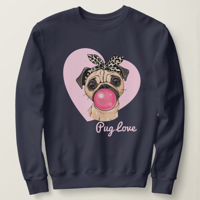 Sudadera Amor de pug (Anverso del diseño)
