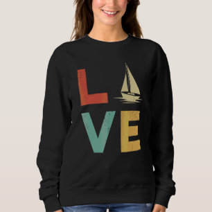Sudadera Amor de velero vintage Capitán de barco retro equi