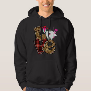 Sudadera Amor Dentista Corazón Red Plaid Leopard Valentine