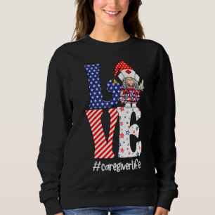 Sudadera Amor Enfermera de la vida Stethoscope Patriótico 4
