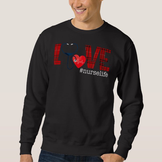 Sudadera Amor Enfermera Vida Búfalo Funny Clínica de Enferm (Anverso)