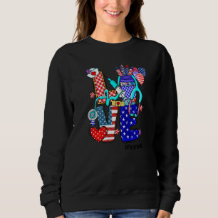 Sudadera Amor Estetioscopio Paramédico Fuegos artificiales 