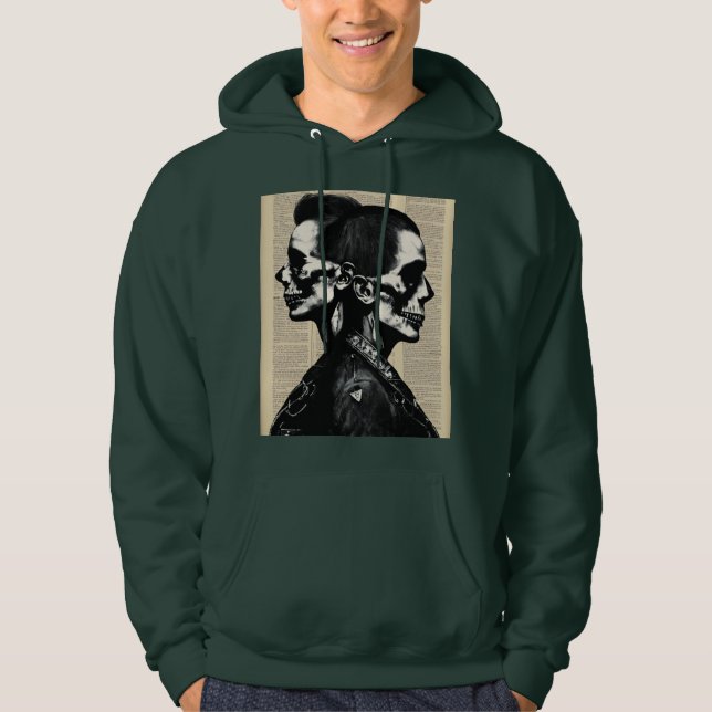 Sudadera Amor Eterno: Hoodie de cráneo de Punk gótico (Anverso)