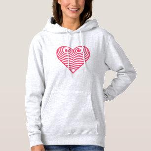 Sudadera Amor Hipnótico – Corazón Contorneado Rojo Minimali