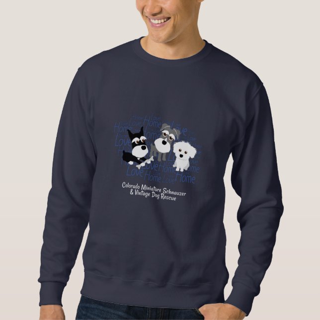 Sudadera Amor, hogar - camiseta oscura del Schnauzer (Anverso)