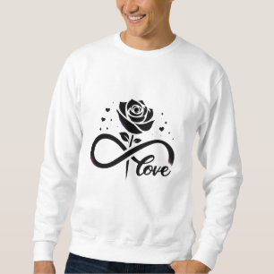 Sudadera Amor Infinito Rosa Negra - Amor Romántico Eterno D