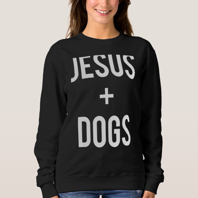 Sudadera Amor Jesús Y Perros Mascota León Fe Graciosa Crist (Anverso)