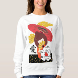 Sudadera Amor KOKESHI Perrito chow furoshiki San Valentín
