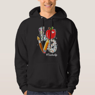 Sudadera Amor Maestra Vida Apple Lápiz Maestra Agradecimien