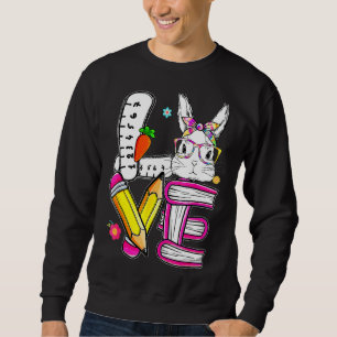 Sudadera Amor Maestro de Pascua Cita Conejo Face Feliz Pasc
