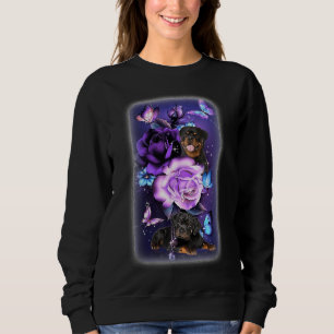 Sudadera Amor Magnífico Rottweiler Rosas púrpuras Mantequil