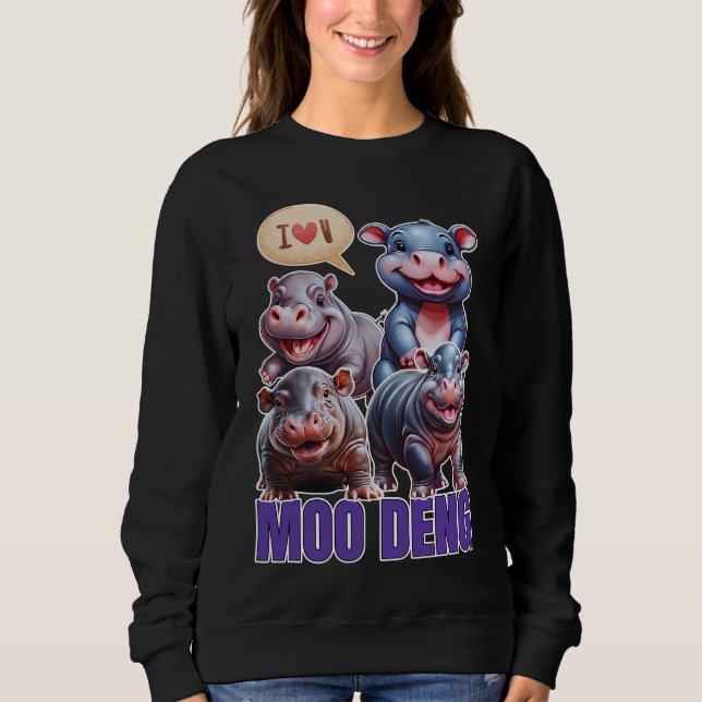 Sudadera Amor moo Deng Thai divertido bebé hippo (Anverso)